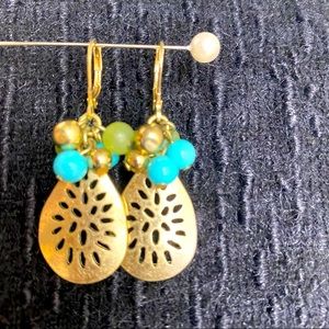 Nordstrom golden turquoise dangling earrings